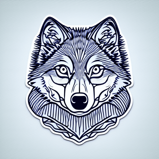 A sticker a wolf with gradient color. Xinva AI generated this design